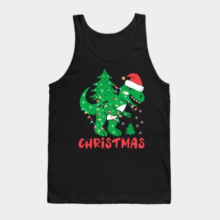 Tree Rex T-Rex Santa Claus Christmas Tree Xmas Gift Tank Top